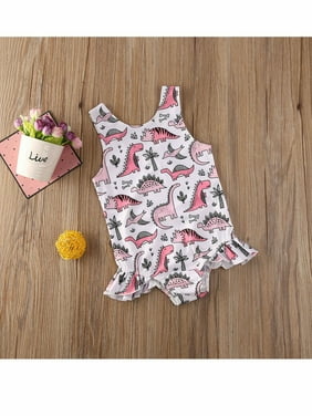 Seyurigaoka Newborn Baby Girl Leopard Swimsuit Sleeveless Romper Onesies+Swimming Bottoms Trunks 2Pcs Tankini Set